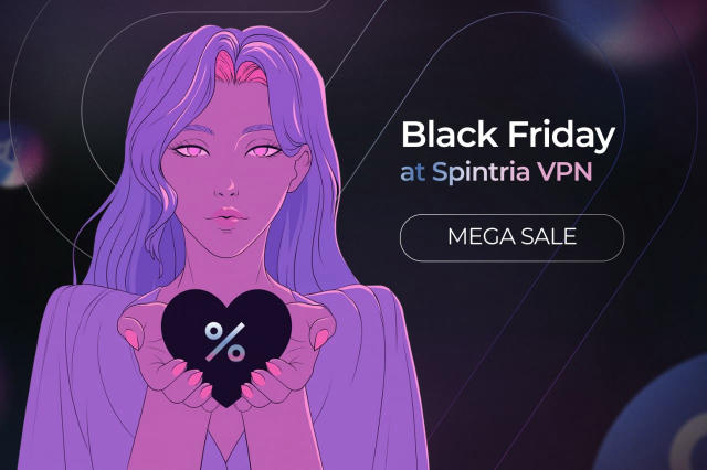 Black Friday at Spintria VPN 🖤 A mega sale you can’t miss! 🛍 November 28–30: discounts up to 70% on all subscription plans,