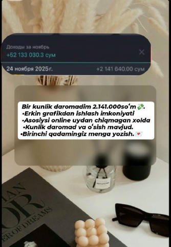 📍 Hudud: #Online 🚹 #Ayollar #Erkaklar 🆔 Yosh: Chegaralanmagan 💰Oylik 3 000 000dan 10 000 000 gacha 💁‍♀💁Hozir zamon tala