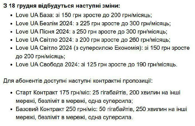 З 18 грудня та надалі «Київстар» значно підніме вартість тарифів, - заява компанії ➡️Новини 24/7