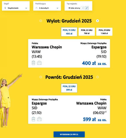 ✈️🎉 Чартеры из Варшавы в Кабо-Верде за 240 евро (999 злотых) туда-обратно. Прямые рейсы с багажом. Доступно 2 или более биле