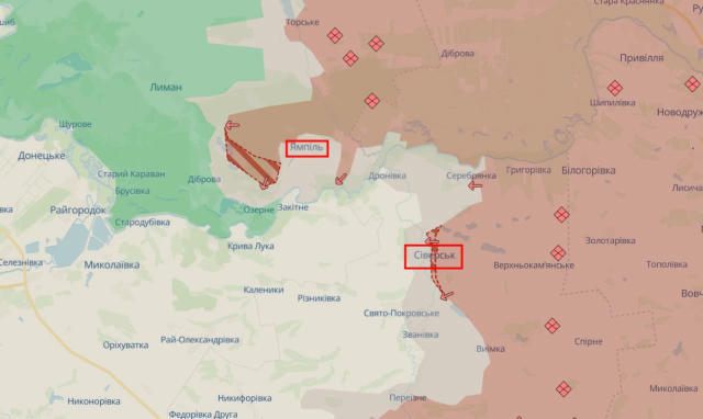 ‼️Окупанти просуваються на Донецькому напрямку і активізуються біля Сіверська За даними аналітиків проекту DeepState, російсь