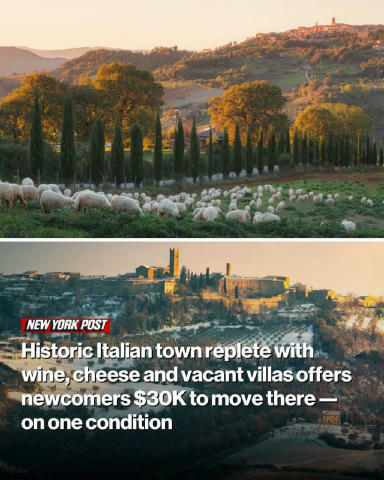 🗣Влада Італії пропонує $30 тисяч за переїзд у тосканське місто Радікондолі Тим, хто переїде до 2026 року, покриють половину