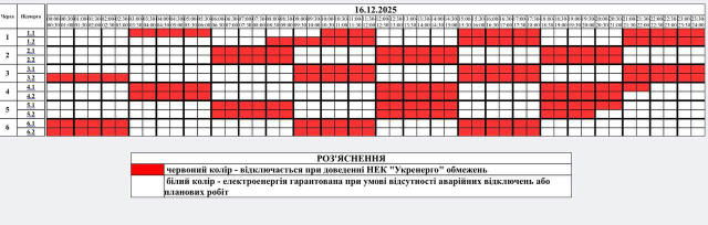⚡️Графіки на завтра, 16 грудня. З графіками погодинних відключень електроенергії (ГПВ) можна ознайомитись на сайті: ➡️ https: