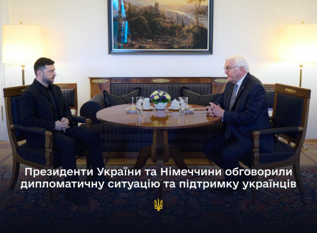 У палаці Бельвю, резиденції Федерального президента Німеччини, Президент України Володимир Зеленський провів зустріч із Франк