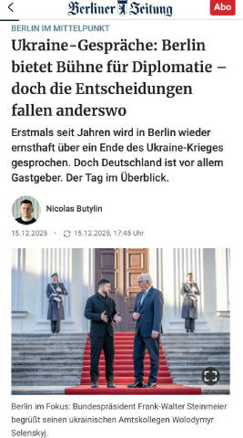 Мирна угода може вступити в силу вже навіть в березні або квітні, — так заявляє Berliner Zeitung Україна в Онлайні 🇺🇦
