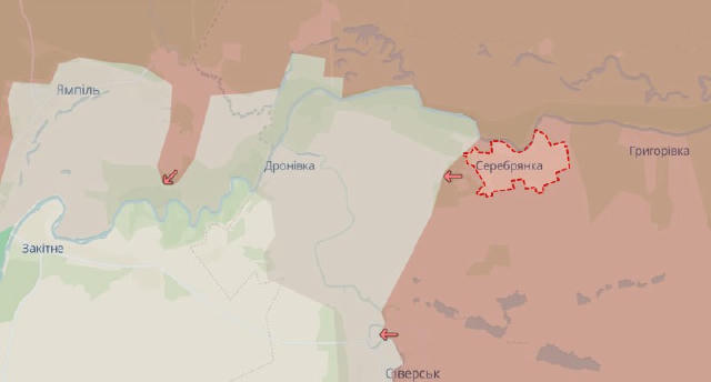 😡 Ворог окупував Серебрянку та має просування в районі Сіверська, - DeepState "Ворог окупував Серебрянку, а також просунувся
