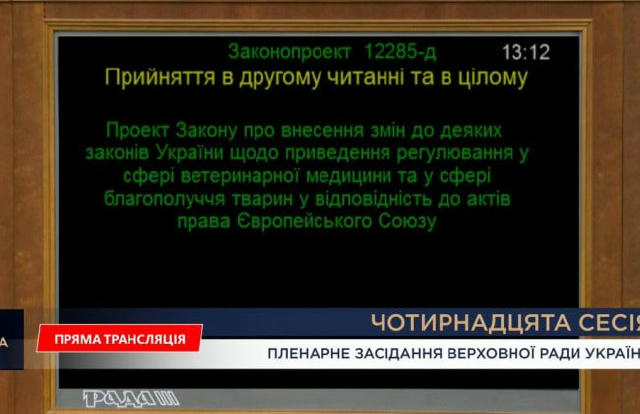 Рада прийняла законопроєкт щодо здоров’я тварин і обігу ветпрепаратів за нормами ЄС
