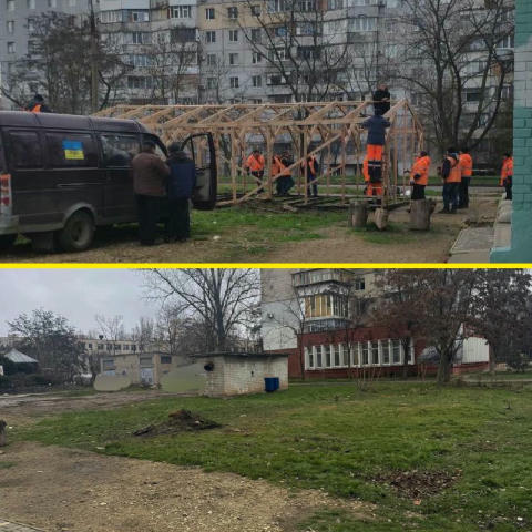 ❌Прибрали «палатку незламності» на Шуменському, – соцмережі. Конструкція викликала резонанс з приводу її безпечності, врахову