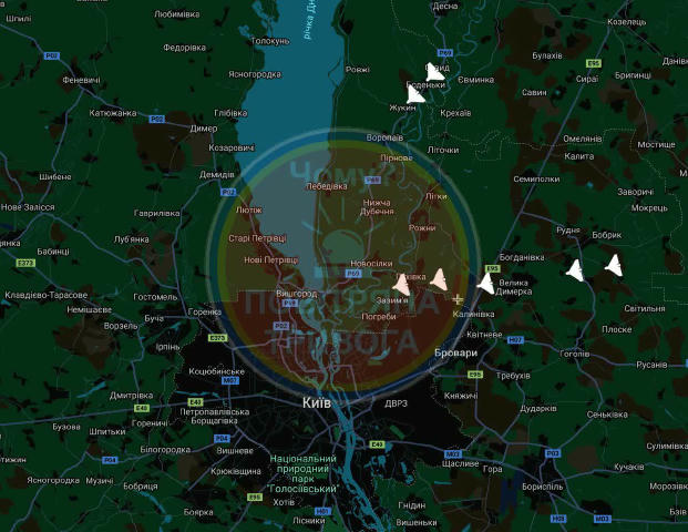 🛵Приблизно по Шахедах на Київщині. ❗️Бровари, Вишгород, Велика Димерка Підтримати канал☕️ ✅️ Чому тривога?