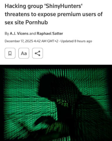 Хакери зламали PornHub, витекли дані 200 мільйонів преміум-користувачів, — Reuters Відповідальність взяла на себе група Shiny
