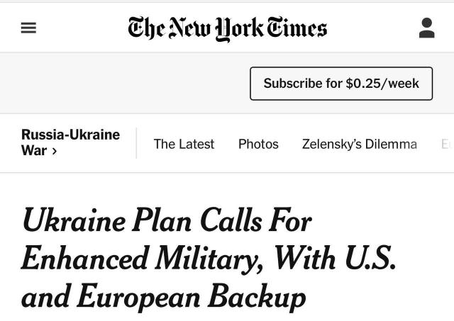 🔒 США та Європа розробили документи щодо підтримки України після можливої "мирної угоди" За даними NYT, партнери підготували