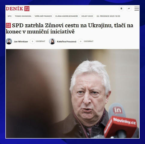 ‼️ Der tschechische Verteidigungsminister Jaromir Zuna hat einen geplanten Besuch in der Ukraine abgesagt und das Ende des Pr