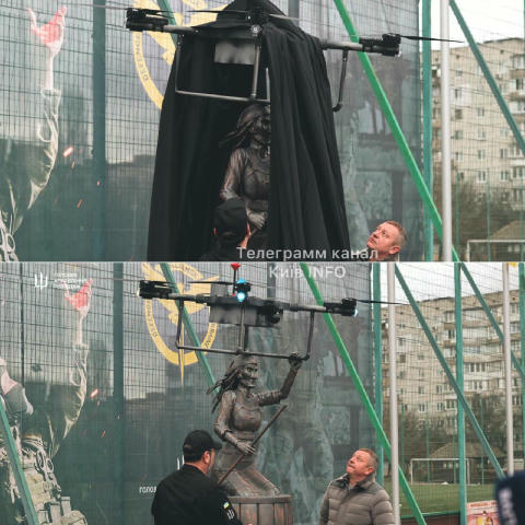 ❗️Тим часом у Вишневому на Київщині відкрили пам'ятник дрону «Баба Яга», — ГУР