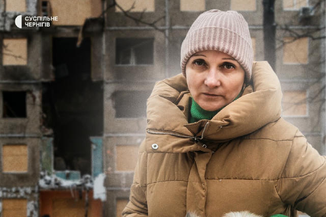 Квартира Оксани Литвин — одна зі 145 пошкоджених внаслідок вибуху російського "шахеда" по багатоповерхівці у Чернігові на Різ