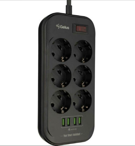 💥 В наявності мережевий фільтр Gelius PowerStrip U-Power GP-PS-002 Black 🔴 Гарантія в Україні - 12 місяців! Швидка відправк