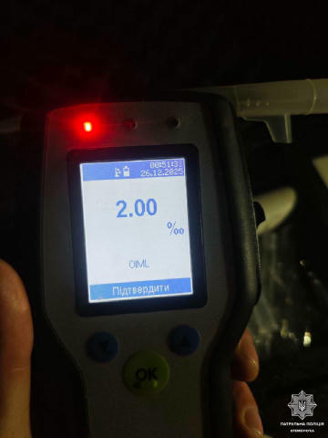 Сьогодні вночі на проспекті Лесі Українки патрульні зупинили транспортний засіб ВАЗ за порушення ПДР Під час спілкування патр