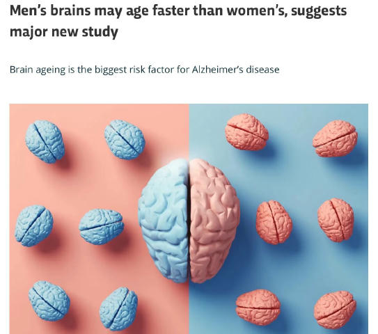 ⚡️Чоловічий мозок старіє значно швидше за жіночий, — дослідження вчених з Осло Науковці проаналізували МРТ понад 4 700 здоров