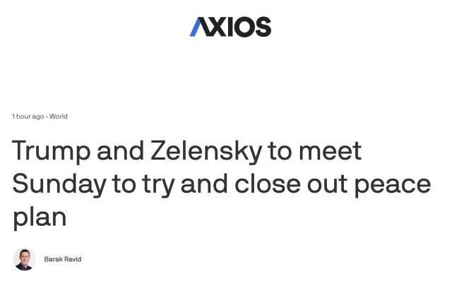 Запланированная встреча Зеленского и Трампа в воскресенье отражает значительный прогресс в переговорах, — Axios. Ранее Трамп