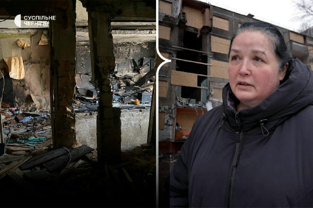 Виносять мішки з одягом та рятують те, що вціліло. У Чернігові мешканці багатоповерхівки, в яку вдень 25 грудня влучив російс