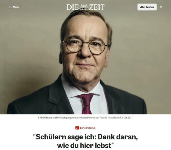 Министр обороны Германии Писториус заявил, что не верит в сценарий полномасштабной войны между Россией и НАТО «Возможно, он (