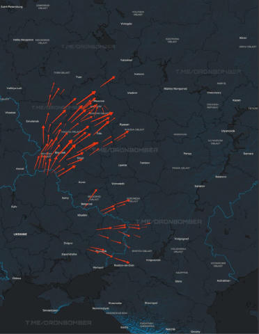 Атака на Москву и Россию продолжается: на карте приблизительный маршрут украинских БпЛА 🇺🇦 Україна | Новини ‼️