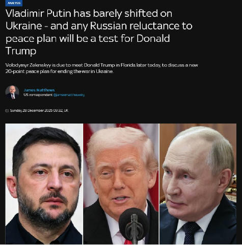 путин почти не меняет позицию по Украине, встреча Трампа с Зеленским вряд ли что-то изменит, — Sky News 🔍🔸Подписаться