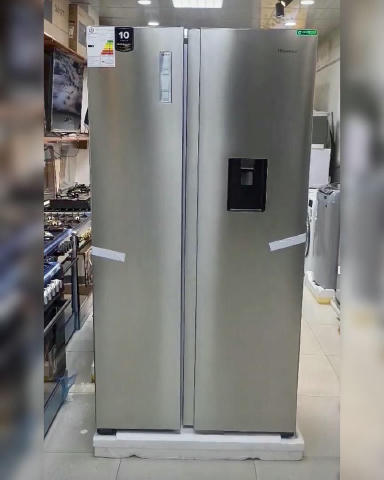 ساید 670 لیتر هایسنس مدل RS670 ارتفاع ۱۸۰/ عمق ۶۵/ پهنا ۹۰ (۲۸ فوت) سیلورتیتانیومی 09189812739 09187892739 🆔@Bazrganisohrabi